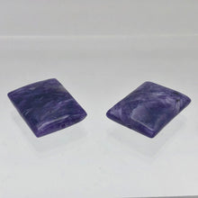 Load image into Gallery viewer, 75cts of Rare Rectangular Pillow Charoite Beads | 2 Beads | 26x20x8mm | 10871D - PremiumBead Primary Image 1