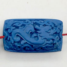 Load image into Gallery viewer, Carved Blue Cinnabar Dragon Beads | 32x18x12 | Blue | Rectangle | 4 beads | - PremiumBead Alternate Image 2