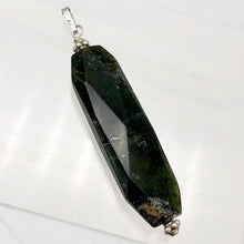 Load image into Gallery viewer, Green Isles Jade Faceted Art Cut Sterling Silver Pendant | 2 1/2 Inch Long |