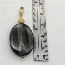 Load image into Gallery viewer, Hypersthene 14k Pendant |1 3/4 inch long | Silver-black | Oval | 14k Pendant