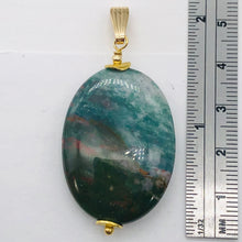 Load image into Gallery viewer, Rare Huge Bloodstone & 14K Gold Filled Oval Pendant | 2" Long |