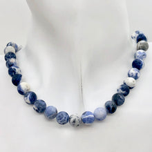 Load image into Gallery viewer, Sodalite Matte Finish Round Stone | 9mm | Blue White | 47 Bead(s)