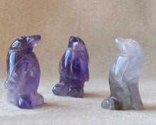 Load image into Gallery viewer, March of The Penguins 2 Carved Amethyst Beads | 21x12x11mm | Purple - PremiumBead Alternate Image 2