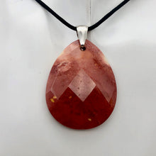 Load image into Gallery viewer, Lava Lamp Natural Faceted Mookaite Sterling Silver Pendant | 45x35x8mm | Red | - PremiumBead Alternate Image 2