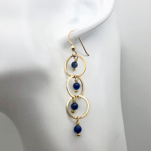 Load image into Gallery viewer, Sexy Natural Blue Sodalite and 14Kgf Earrings 308438D
