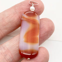 Load image into Gallery viewer, Red Orange Sardonyx Pendant with FW Pearl Accent Bead | 2 1/4" Long |
