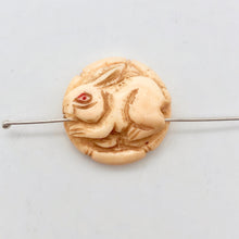 Load image into Gallery viewer, Hand Carved Bunny Rabbit Waterbuffalo Bone Bead | 1 Bead | 20x9mm | 8626 - PremiumBead Alternate Image 5