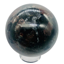 Load image into Gallery viewer, Astrophyllite Garnet Scry Sphere Round | 3" | Red/Black | 1 Sphere |