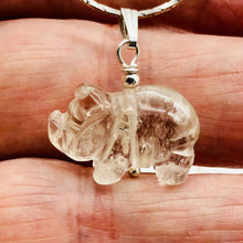 Load image into Gallery viewer, Piggie! Clear Quartz Pig & Sterling Silver Pendant 509274QZS