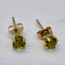 Load image into Gallery viewer, Peridot 14K Gold 4mm Round Stud Earring | 4mm | Green | 1 Pair |