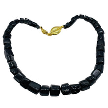 Load image into Gallery viewer, Tourmaline 14K Gold Filled Carved Nugget Necklace | 18 inch | Black | 1 |