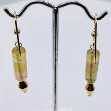 Load image into Gallery viewer, Fluorite 14K Gold Filled Tube | 2" Long | Yellow | 1 Pair Earrings |
