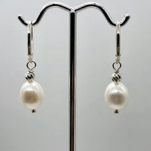 Load image into Gallery viewer, Pearl Dangle Sterling Silver Earrings | 1.38" Long | Satiny White |