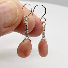 Load image into Gallery viewer, Botswana Sterling Silver Faceted Briolette Earrings | 1 1/2" Long | Peach |