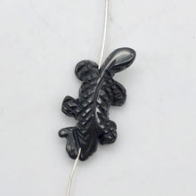 Load image into Gallery viewer, 2 Carved Shiny Hematite Lizard Beads | 26x14x7mm | Graphite - PremiumBead Alternate Image 2
