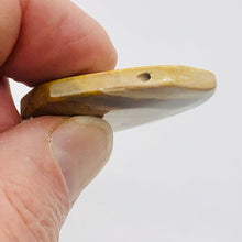 Load image into Gallery viewer, Fossilized Wood Irregular Flat Briolette | 46x36x7mm | Tan/White| 1 Pendant Bead
