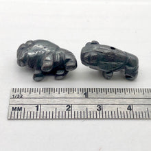 Load image into Gallery viewer, Stability Hematite Bison / Buffalo Figurine Worry Stone | 21x14x8mm | Silver Black