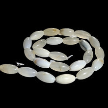 Load image into Gallery viewer, White African Dendritic Opal 16x8mm Rice Bead Strand 104937