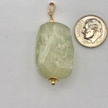 Load image into Gallery viewer, Kunzite Hiddenite Crystal 14K Gold Filled Pendant| 1 3/4" Long|Green | 1 Pendant