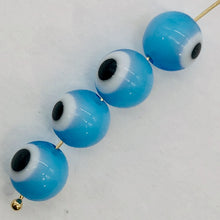 Load image into Gallery viewer, Lampwork Glass Eye 14" Strand Round | 8 mm | Light Blue | 46 Beads |