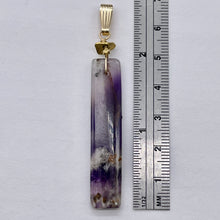 Load image into Gallery viewer, Chevron Amethyst 14K Gold Filled Rectangle | 3" Long | Purple/White | 1 Pendant|
