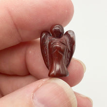 Load image into Gallery viewer, 2 Hand Carved Brecciated Jasper Guardian Angels | 22x14x8mm | Red - PremiumBead Alternate Image 2
