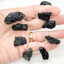 Load image into Gallery viewer, Tektite Natural Pendant Bead Strand | 39x19x9 to 22x12x7mm | 16 Beads |