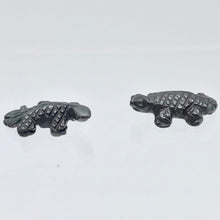 Load image into Gallery viewer, 2 Carved Shiny Hematite Lizard Beads | 26x14x7mm | Graphite - PremiumBead Alternate Image 3