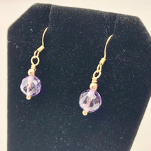 Load image into Gallery viewer, Royal Natural Amethyst 22K Gold Over Solid Sterling Earrings 310453C - PremiumBead Alternate Image 5
