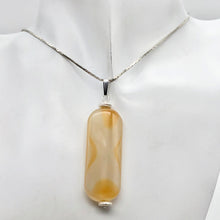 Load image into Gallery viewer, Red Orange Sardonyx Pendant with Sterling Silver Accent Bead | 2 1/4" Long |