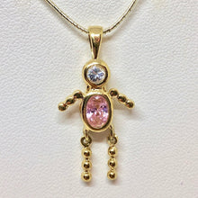 Load image into Gallery viewer, October! Crystal Kid Boy 22K Vermeil Pendant 9926Jb - PremiumBead Alternate Image 2