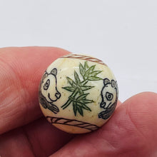 Load image into Gallery viewer, Adorable Hand Carved Panda 20mm Round Bead 10283