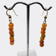 Load image into Gallery viewer, 14K Gold Filled Peach Chalcedony with Gold Disco Ball Earrings | 2 inches long |