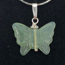 Load image into Gallery viewer, Flutter Carved Aventurine Butterfly Sterling Silver Pendant| 1 1/4" Long| Green| - PremiumBead Alternate Image 2