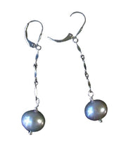 Load image into Gallery viewer, Moonshine Natural Pearl Solid Sterling Silver Earrings 303123B