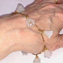 Load image into Gallery viewer, White Jade Flower & 14Kgf - 8" Bracelet W/ 14K Clasp 404145