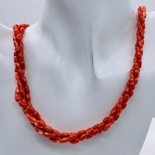 Load image into Gallery viewer, Coral Oval Graduated Bead Necklace | 20" Long | 3x6 to 5x8mm | Red | Necklace |