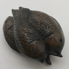 Load image into Gallery viewer, Carved & Signed Fish Dark Teak Ojime/Netsuke Bead - PremiumBead Primary Image 1