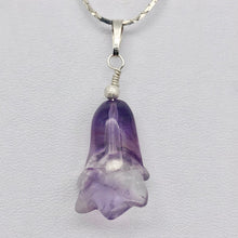 Load image into Gallery viewer, Lily! Natural Carved Amethyst Flower Sterling Silver Pendant |1 9/16 x 5/16" | - PremiumBead Alternate Image 7