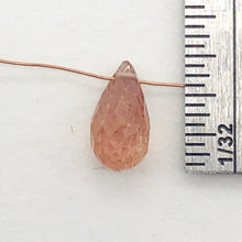 Load image into Gallery viewer, Imperial Topaz 1.6ct Briolette | 9x5mm | Pink Orange | 1 Bead |