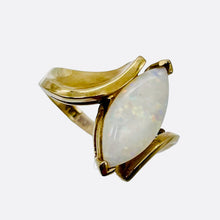 Load image into Gallery viewer, Opal Marquise Cut 10K Gold Ring | 5.5 | Red Green Fire | 1 Ring |