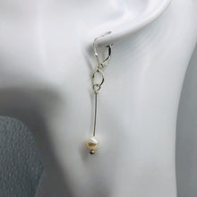 Load image into Gallery viewer, AAA Natural White 6.5-6mm Pearl & Silver Earrings 304499