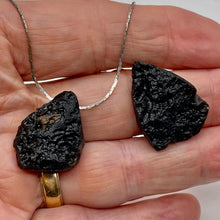 Load image into Gallery viewer, 2 Unique Pendant size Black Meteor Fragments | 31x22x8 to 28x21x9mm |