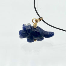 Load image into Gallery viewer, Sodalite Triceratops Dinosaur with 14K Gold-Filled Pendant 509303SDG - PremiumBead Alternate Image 3
