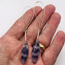 Load image into Gallery viewer, Sodalite Sterling Silver Teardrop Earrings| 4 1/4" Long | Purple/White| 1 Pair |