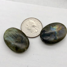 Load image into Gallery viewer, Flashy Labradorite Palm Stone | 27x21x8-30x22x8mm, | Oval | 2/parcel | - PremiumBead Alternate Image 6