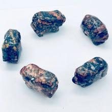 Load image into Gallery viewer, Piggies 2 Carved Leopard Skin Jasper Pig Beads | 23x16x11mm | Pink and black