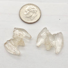 Load image into Gallery viewer, 2 Hand Carved Natural Quartz Bat Beads | 21x16x5mm | Clear