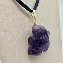 Load image into Gallery viewer, Amethyst Frog Pendant Necklace | Semi Precious Stone Jewelry | 14k Pendant - PremiumBead Alternate Image 2