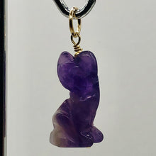 Load image into Gallery viewer, Amethyst Kitty Cat Pendant Necklace|Semi Precious Stone Jewelry|14k Pendant